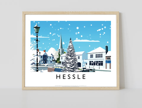 Hessle In Snow By Artist Richard O'Neill - 11X14inch Premium Art Print