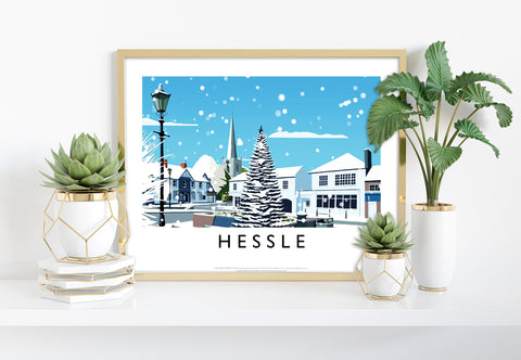 Hessle In Snow By Artist Richard O'Neill - 11X14inch Premium Art Print