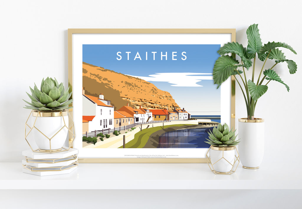 Staithes By Artist Richard O'Neill - Premium Art Print