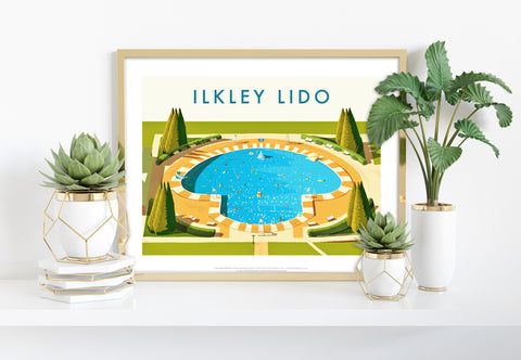 Ilkley Lido Landscape By Artist Richard O'Neill Art Print