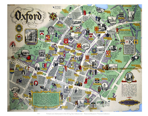 Oxford Map 24" x 32" Matte Mounted Print