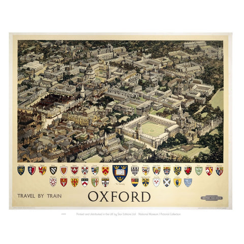 Oxford View from Air 24" x 32" Matte Mounted Print