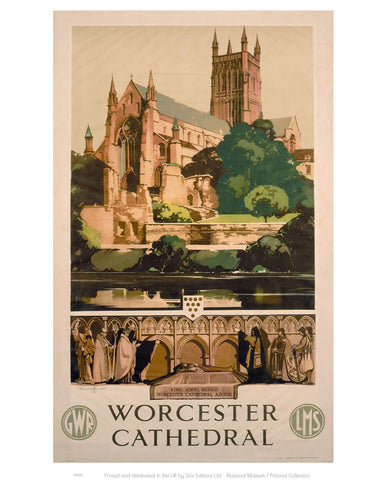 Worchester Cathedral 24" x 32" Matte Mounted Print