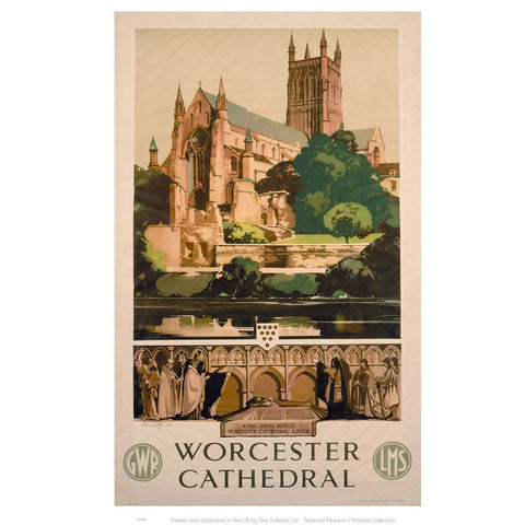 Worchester Cathedral 24" x 32" Matte Mounted Print