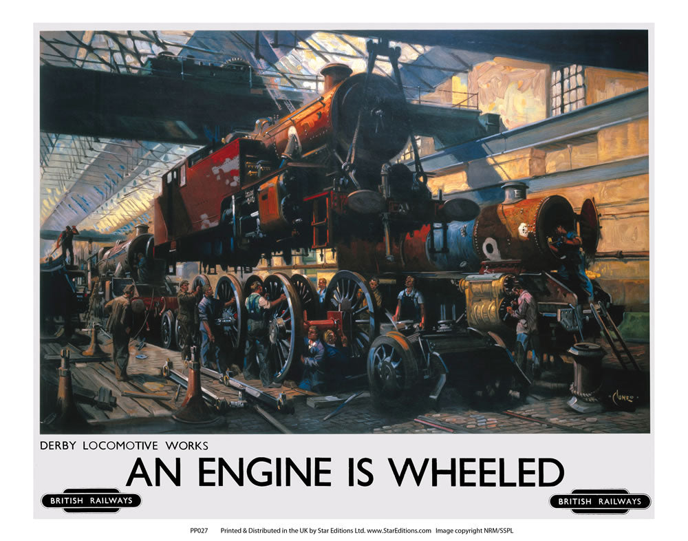 PP027 An Engine is Wheeled 24" x 32" Matte Mounted Print