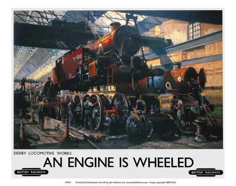 PP027 An Engine is Wheeled 24" x 32" Matte Mounted Print