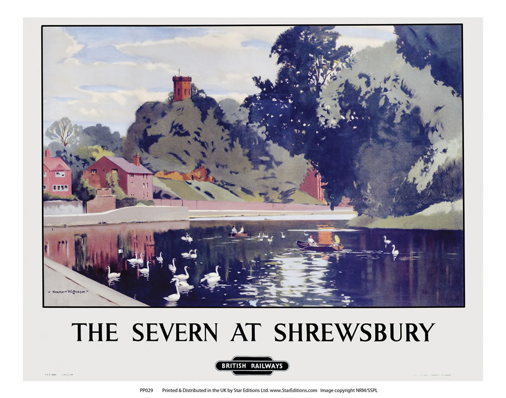 Severn at Shrewsbury 24" x 32" Matte Mounted Print