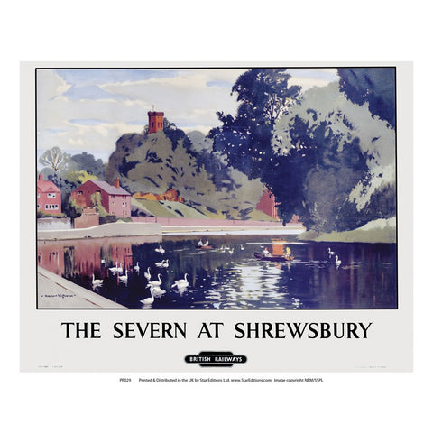 Severn at Shrewsbury 24" x 32" Matte Mounted Print