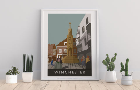 Winchester - Lady In Front Of Statue - Premium Art Print