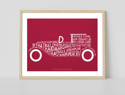 F. Scott Fitzgerald Quote- The Great Gatsby (Red) Art Print