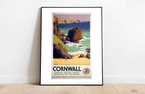 Cornwall - The Cornish Riviera - 11X14inch Premium Art Print