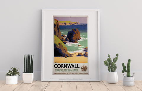 Cornwall - The Cornish Riviera - 11X14inch Premium Art Print
