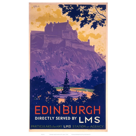 Edinburgh Purle Hill 24" x 32" Matte Mounted Print