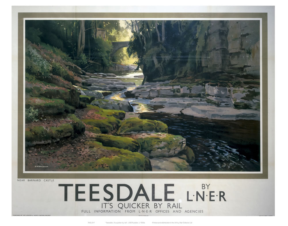 Teesdale with Bridge 24" x 32" Matte Mounted Print