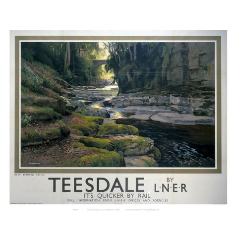 Teesdale with Bridge 24" x 32" Matte Mounted Print