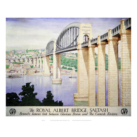 The Royal Albert Bridge Saltash 24" x 32" Matte Mounted Print