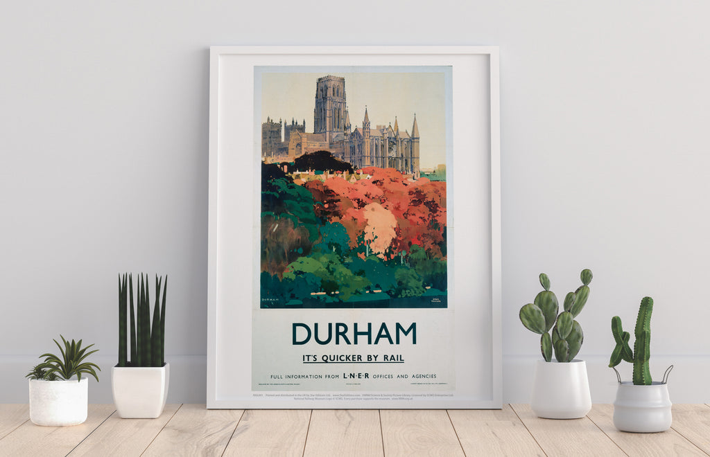 Durham - Trees And Cathedral - 11X14inch Premium Art Print