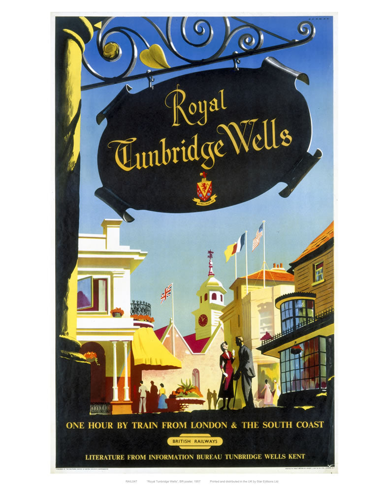 Royal Tunbridge Wells Sign 24" x 32" Matte Mounted Print