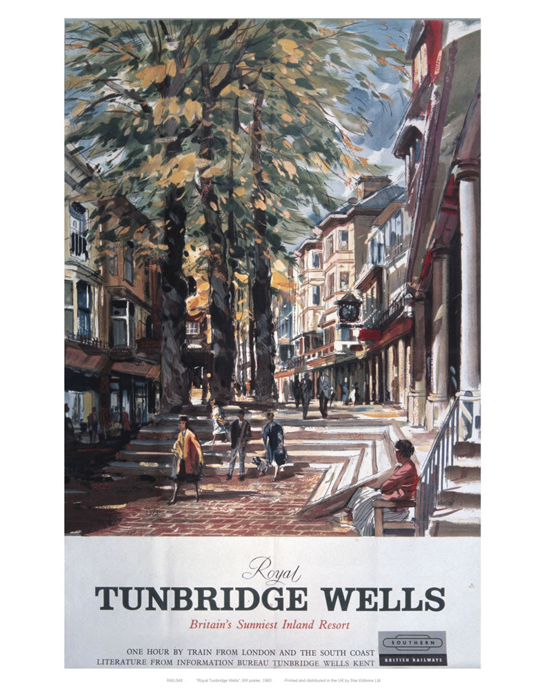 Royal Tunbridge Wells Street 24" x 32" Matte Mounted Print