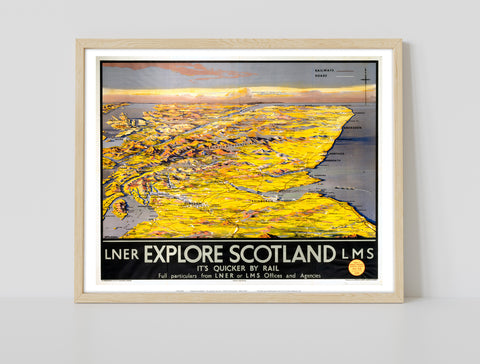 Explore Scotland, It's Quicker By Rail - Premium Art Print