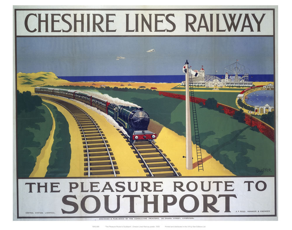 Cheshire Lines Railway 24" x 32" Matte Mounted Print