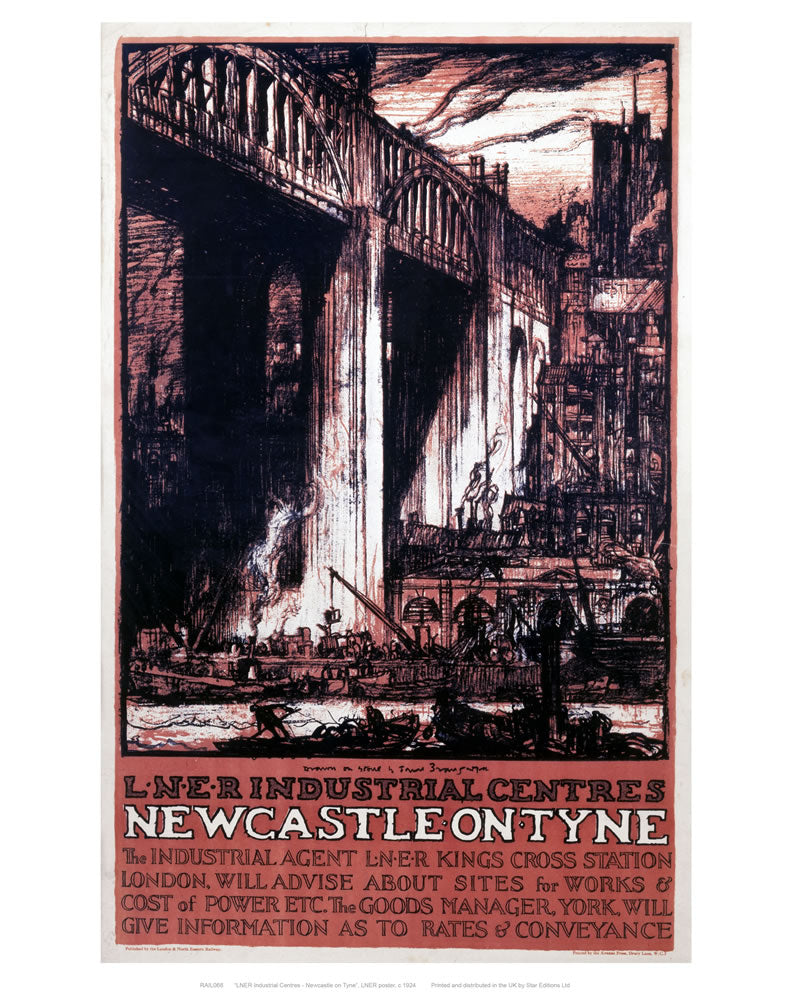 Newcastle Engraving 24" x 32" Matte Mounted Print