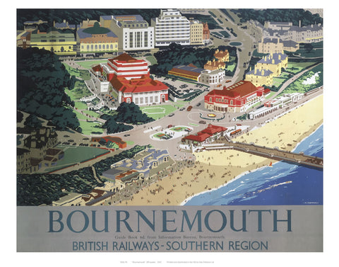 Bournemouth from air 24" x 32" Matte Mounted Print