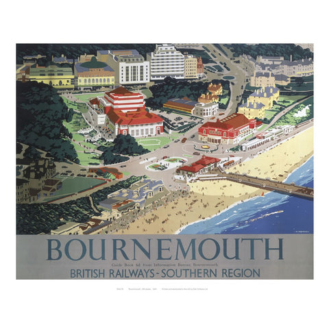 Bournemouth from air 24" x 32" Matte Mounted Print