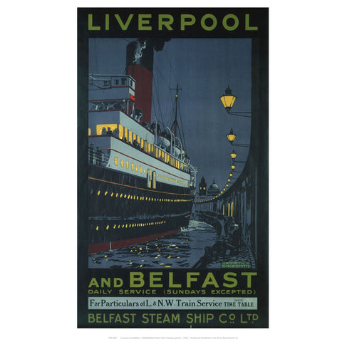 Liverpool and Belfast 24" x 32" Matte Mounted Print