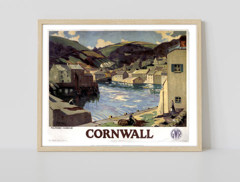 Cornwall Polperro Harbour - 11X14inch Premium Art Print