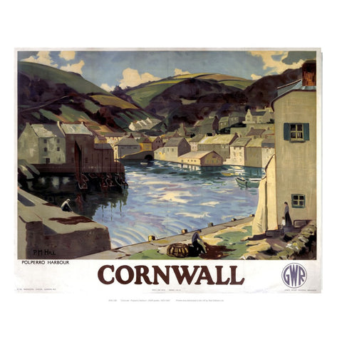 Cornwall polperro Harbour 24" x 32" Matte Mounted Print