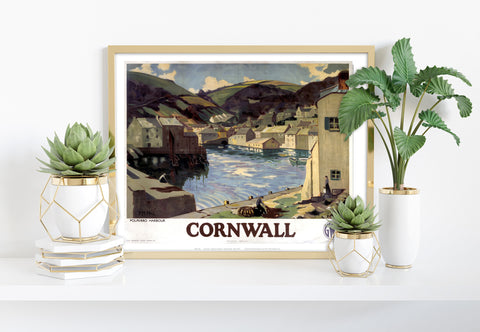 Cornwall Polperro Harbour - 11X14inch Premium Art Print