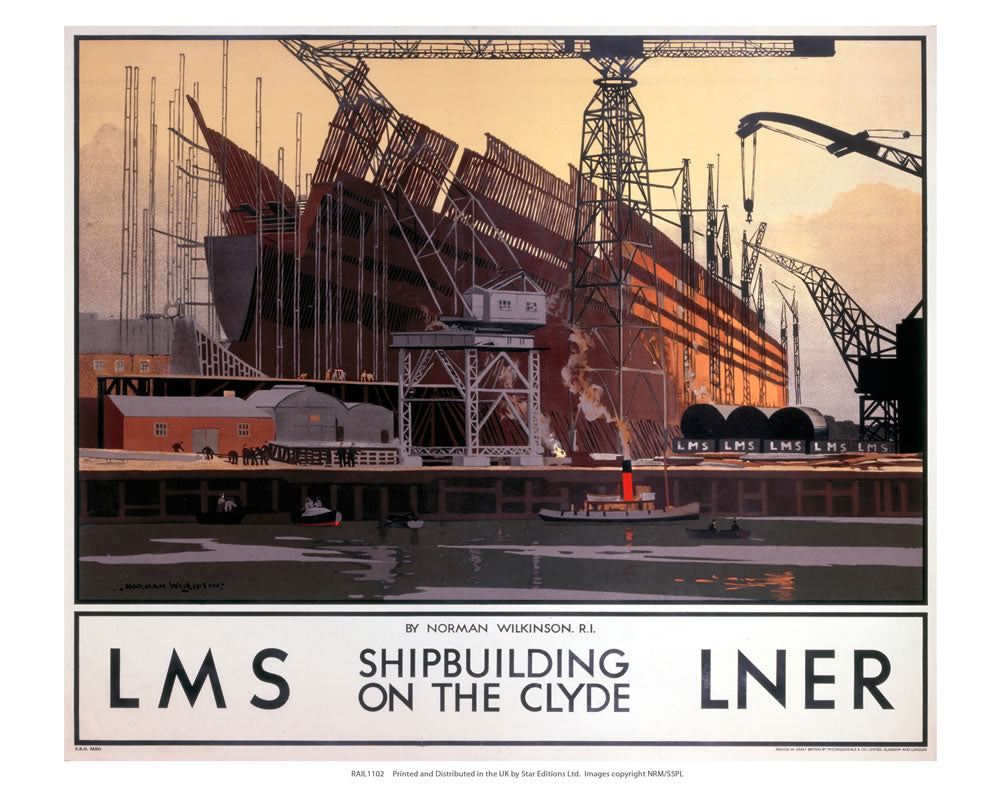 Shipbuilding on the Clyde 24" x 32" Matte Mounted Print