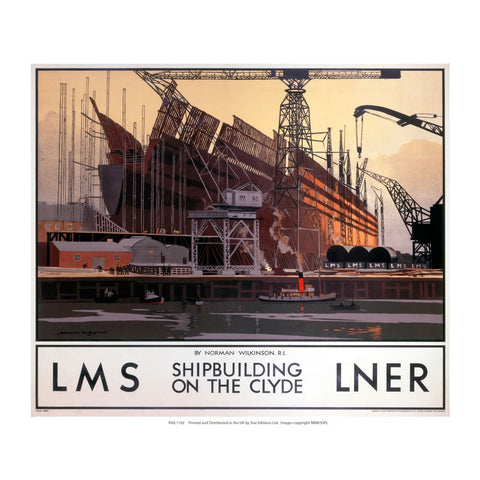 Shipbuilding on the Clyde 24" x 32" Matte Mounted Print