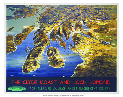 Clyde coast and loch Lomond 24" x 32" Matte Mounted Print