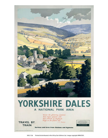 Yorkshire dales - National park area 24" x 32" Matte Mounted Print