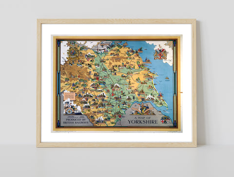 A Map Of Yorkshire By British Railways - Premium Art Print