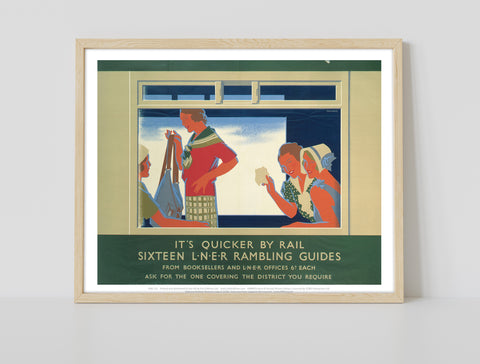 Rambling Guides, It's Quicker By Rail - Premium Art Print