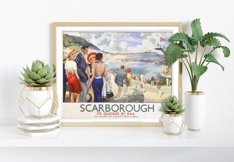 Scarborough, It's Quicker By Rail - 11X14inch Premium Art Print