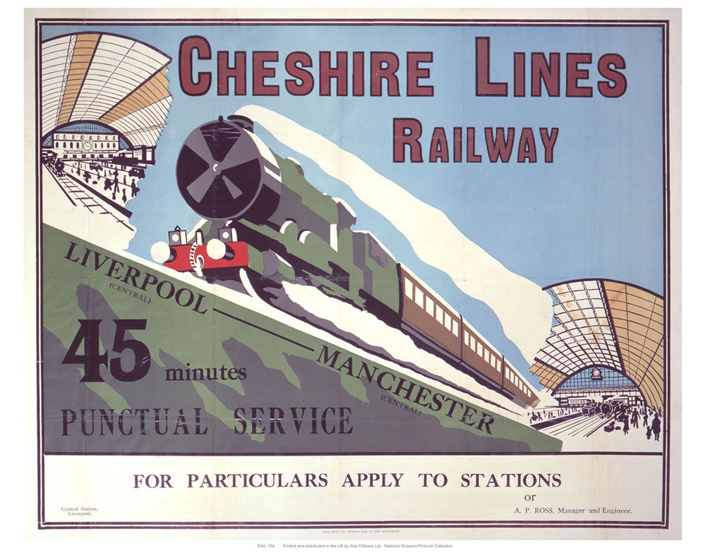Cheshire Lines Railway 24" x 32" Matte Mounted Print
