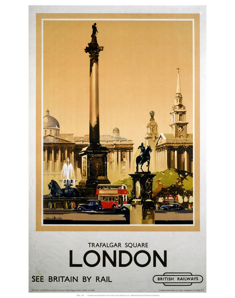 Trafalgar Square London 24" x 32" Matte Mounted Print