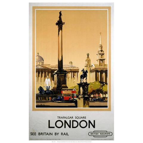 Trafalgar Square London 24" x 32" Matte Mounted Print