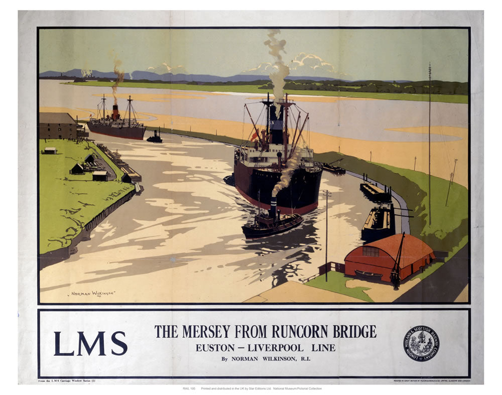 The Mersey from Runcorn Bridge 24" x 32" Matte Mounted Print