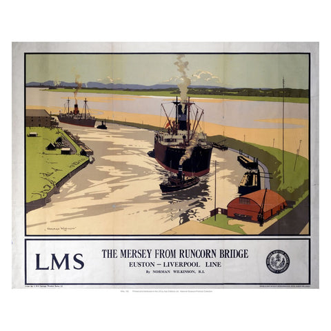 The Mersey from Runcorn Bridge 24" x 32" Matte Mounted Print