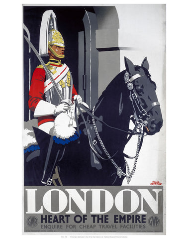 Man on Horse London 24" x 32" Matte Mounted Print