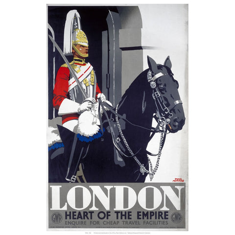 Man on Horse London 24" x 32" Matte Mounted Print