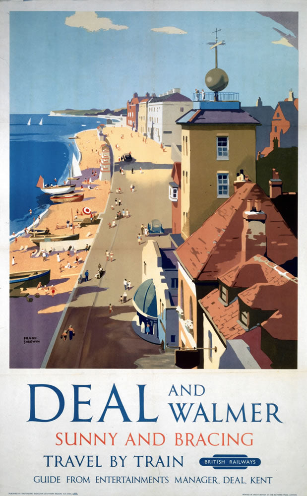Deal and Walmer Sunny and Bracing 24" x 32" Matte Mounted Print