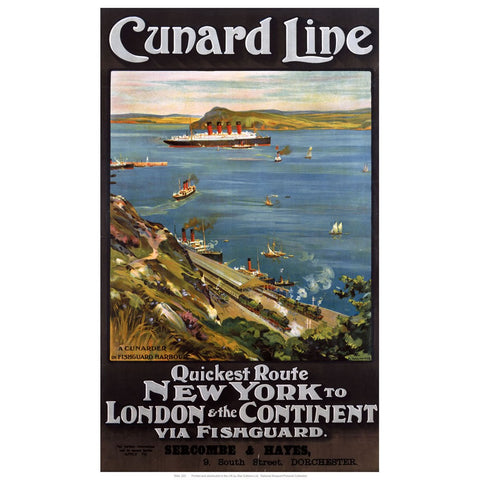 Cunard Line 24" x 32" Matte Mounted Print