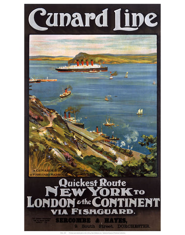 Cunard Line 24" x 32" Matte Mounted Print