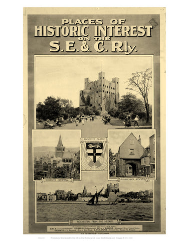 Places of Historic Interest - Rochester 24" x 32" Matte Mounted Print